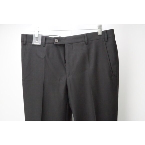 Zanella Kemp Cinquanta Black 100% Wool Mens Pants Trousers Sz 50 EU NEW